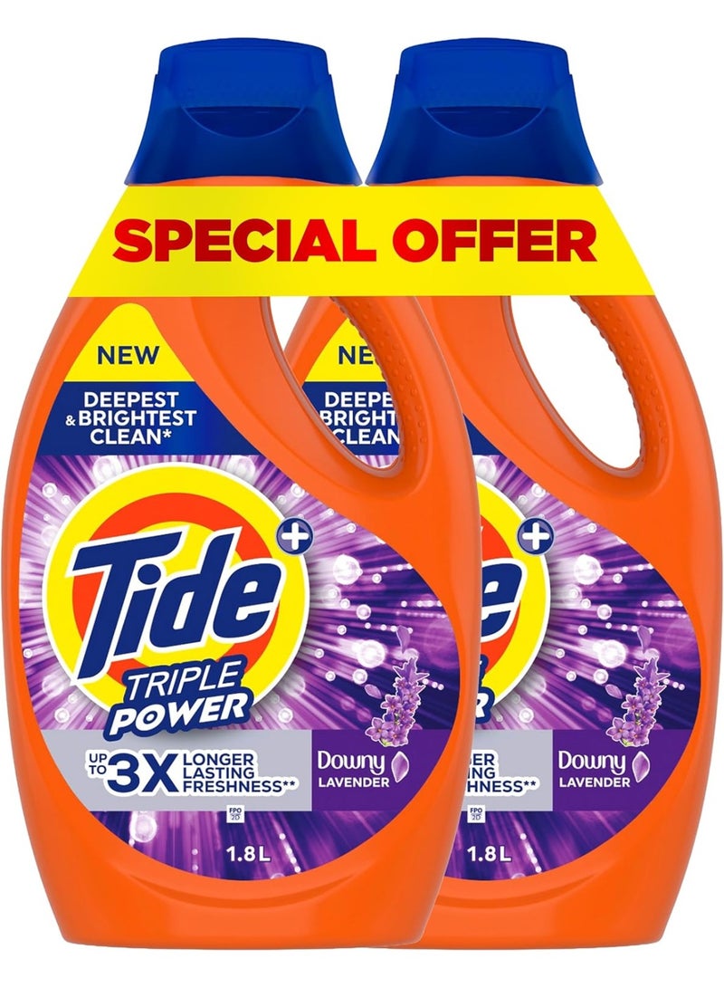 منظف ​​غسيل سائل ثلاثي القوة برائحة اللافندر - عبوة مزدوجة